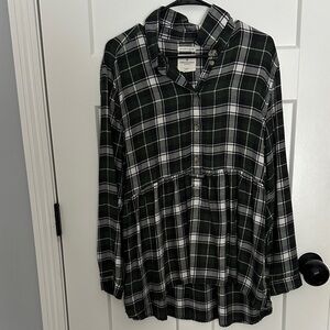 American Eagle Outfitters Green Plaid Top